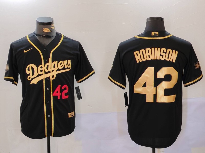 Men Los Angeles Dodgers #42 Robinson Black Game 2024 Nike MLB Jersey style 9125->indianapolis colts->NFL Jersey